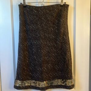 Wool skirt with sequin trim